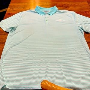 Nike mint and white striped golf shirt with Boys and girls club logo-